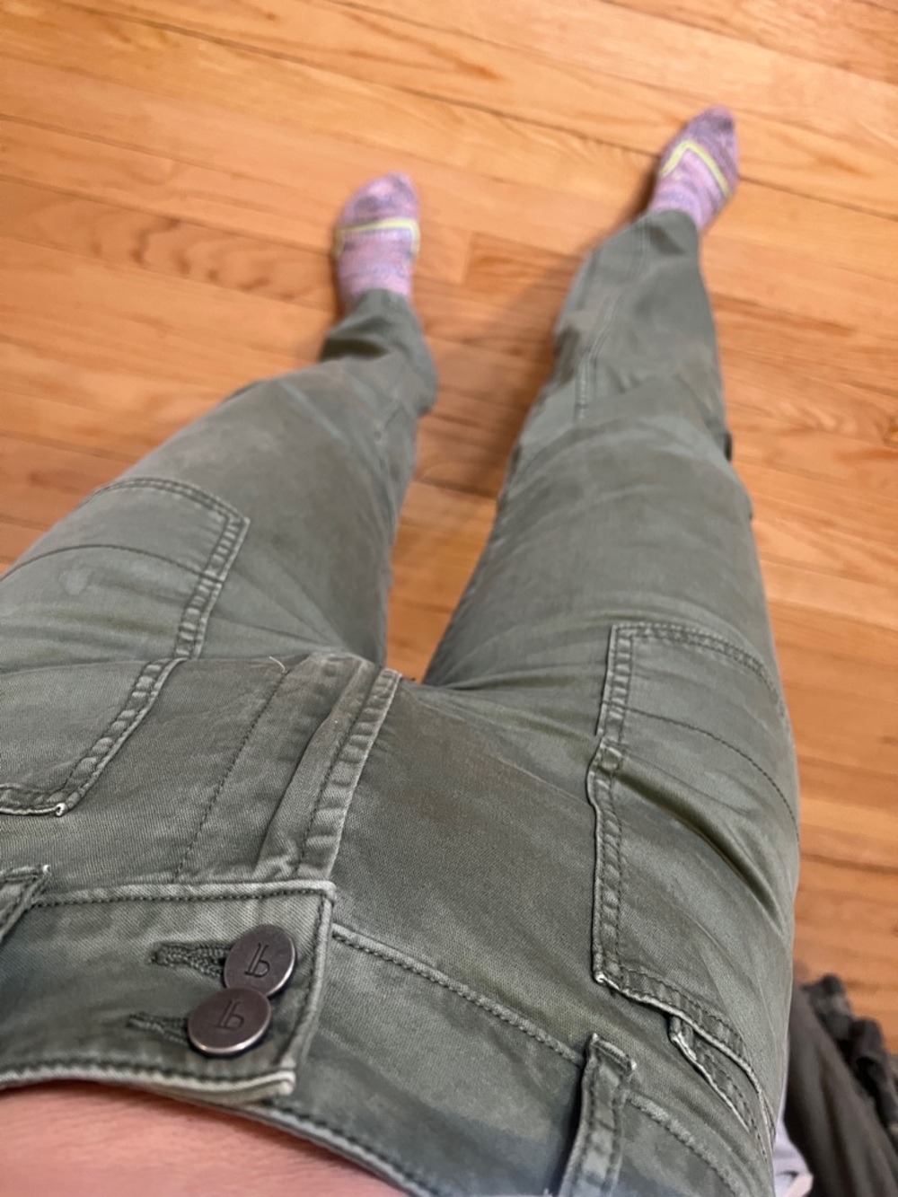 Pilcro High-Waist Olive Green Utility Pants